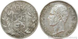 R7467 Belgium 5 Francs Leopold I 1851 Argent Silver -> Make offer