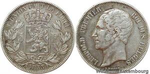 R7469 Belgium 5 Francs Leopold I 1853 Argent Silver -> Make offer