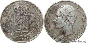R7470 Belgium 5 Francs Leopold I 1849 Argent Silver -> Make offer