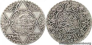 R7538 Morocco 2 1/2 Dirhams 1/4 Rial Abd al-Aziz AH 1320 1903 London Silver