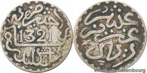 R7550 Morocco 1 Dirham Abdelaziz AH 1321 1903 London Silver -> Make offer