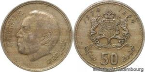 R7551 Morocco 50 Santimat Hassan II AH 1394 1974 -> Make offer