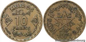 R7552 Morocco 10 Francs Mohammed V AH 1371 1952 Paris -> Make offer