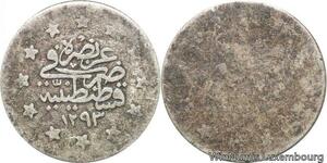 R7556 Turkey Ottoman Empire 1 Kurush Abdul Hamid II 1883 1908 Silver -> Offer
