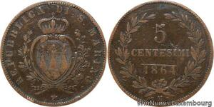 R7637 San Marino 5 Centesimi 1864 M Milan -> Make offer