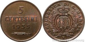 R7668 San Marino 5 Centesimi 1935 R Roma UNC -> Make offer