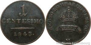R7672 Italy Lombardia Venetia 1 Centesimo Ferdinand I 1843 M Milan -> Make offer