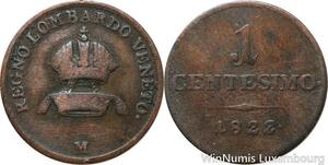 R7680 Italy Lombardia Venetia 1 Centesimo Ferdinand I 1822 M Milan -> Make offer