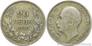 R7738 Bulgaria 20 Leva Boris III 1930 BP Silver -> Make offer