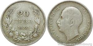 R7739 Bulgaria 20 Leva Boris III 1930 BP Silver -> Make offer