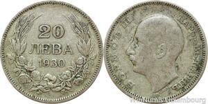 R7740 Bulgaria 20 Leva Boris III 1930 BP Silver -> Make offer