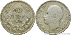R7743 Bulgaria 20 Leva Boris III 1930 BP Silver -> Make offer