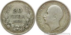 R7744 Bulgaria 20 Leva Boris III 1930 BP Silver -> Make offer