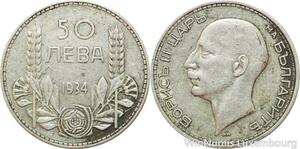 R7745 Bulgaria 50 Leva Boris III 1934 Silver -> Make offer