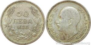 R7749 Bulgaria 50 Leva Boris III 1930 BP Silver -> Make offer