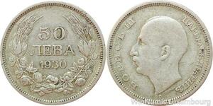R7758 Bulgaria 50 Leva Boris III 1930 BP Silver -> Make offer