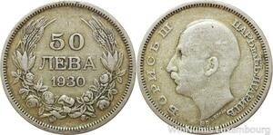 R7763 Bulgaria 50 Leva Boris III 1930 BP Silver -> Make offer