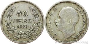 R7764 Bulgaria 50 Leva Boris III 1930 BP Silver -> Make offer