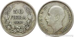 R7768 Bulgaria 50 Leva Boris III 1930 BP Silver -> Make offer