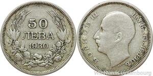 R7771 Bulgaria 50 Leva Boris III 1930 BP Silver -> Make offer