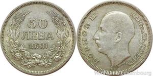 R7778 Bulgaria 50 Leva Boris III 1930 BP Silver -> Make offer