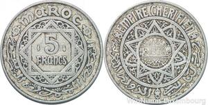 R7858 Morocco 5 Francs Mohammed V AH 1370 1951 A Paris -> Make offer