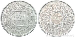 R7859 Morocco 5 Francs Mohammed V AH 1370 1951 A Paris AU -> Make offer