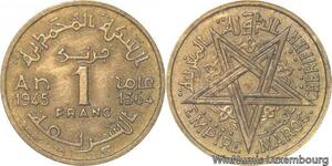 R7874 Morocco 1 Franc Mohammed V AH 1364 1945 A Paris -> Make offer