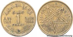 R7875 Morocco 1 Franc Mohammed V AH 1364 1945 A Paris -> Make offer