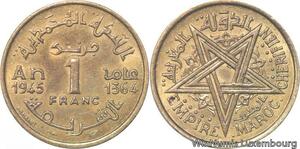 R7876 Morocco 1 Franc Mohammed V AH 1364 1945 A Paris -> Make offer