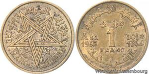 R7877 Morocco 1 Franc Mohammed V AH 1364 1945 A Paris -> Make offer