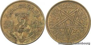 R7883 Morocco 2 Francs Mohammed V AH 1364 1945 A Paris -> Make offer