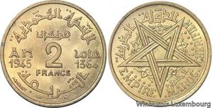 R7885 Morocco 2 Francs Mohammed V AH 1364 1945 A Paris UNC -> Make offer