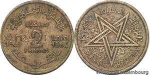 R7886 Morocco 2 Francs Mohammed V AH 1364 1945 A Paris -> Make offer