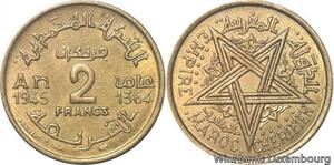 R7888 Morocco 2 Francs Mohammed V AH 1364 1945 A Paris AU -> Make offer
