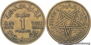 R7890 Morocco 1 Franc Mohammed V AH 1364 1945 A Paris -> Make offer