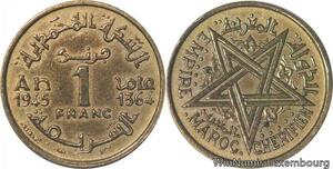 R7894 Morocco 1 Franc Mohammed V AH 1364 1945 A Paris -> Make offer