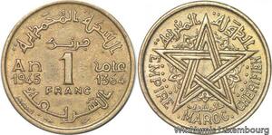 R7902 Morocco 1 Franc Mohammed V AH 1364 1945 A Paris -> Make offer