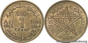 R7903 Morocco 1 Franc Mohammed V AH 1364 1945 A Paris AU -> Make offer