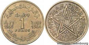 R7904 Morocco 1 Franc Mohammed V AH 1364 1945 A Paris -> Make offer