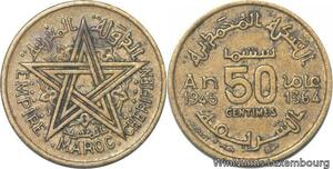 R7905 Morocco 50 Centimes Mohammed V AH 1364 1945 A Paris AU -> Make offer