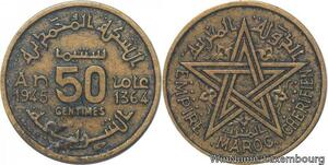 R7909 Morocco 50 Centimes Mohammed V AH 1364 1945 A Paris -> Make offer