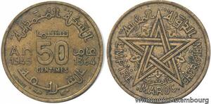 R7911 Morocco 50 Centimes Mohammed V AH 1364 1945 A Paris -> Make offer