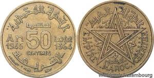 R7912 Morocco 50 Centimes Mohammed V AH 1364 1945 A Paris -> Make offer