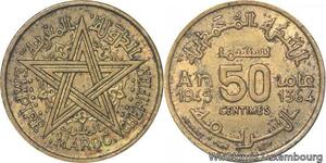 R7923 Morocco 50 Centimes Mohammed V AH 1364 1945 A Paris -> Make offer