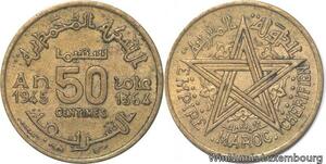 R7925 Morocco 50 Centimes Mohammed V AH 1364 1945 A Paris -> Make offer