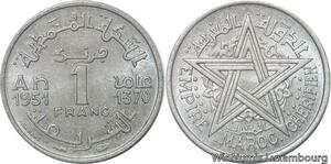 R7926 Morocco 1 Franc Mohammed V AH 1370 1951 A Paris AU -> Make offer