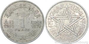R7929 Morocco 1 Franc Mohammed V AH 1370 1951 A Paris -> Make offer