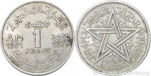 R7931 Morocco 1 Franc Mohammed V AH 1370 1951 A Paris -> Make offer