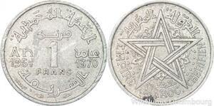 R7933 Morocco 1 Franc Mohammed V AH 1370 1951 A Paris -> Make offer